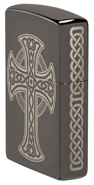 Зажигалка ZIPPO Celtic Cross Design с покрытием Black Ice®, латунь/сталь, черная, 38x13x57 мм 48614 Zippo, Артикул: 48614 фото №1