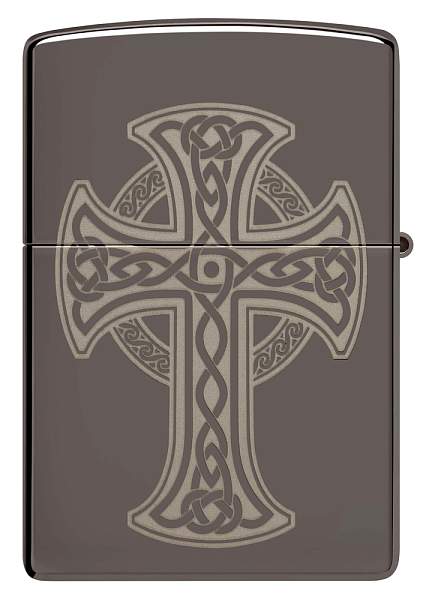 Зажигалка ZIPPO Celtic Cross Design с покрытием Black Ice®, латунь/сталь, черная, 38x13x57 мм 48614 Zippo, Артикул: 48614 фото №1