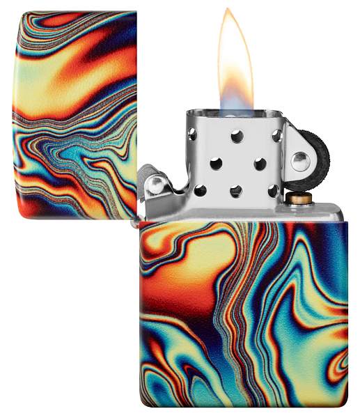 Зажигалка ZIPPO Swirl с покрытием Glow In The Dark Green, латунь/сталь, разноцветная, 38x13x57 мм 48612 Zippo, Артикул: 48612 фото №1