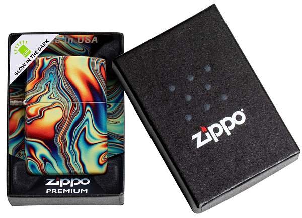 Зажигалка ZIPPO Swirl с покрытием Glow In The Dark Green, латунь/сталь, разноцветная, 38x13x57 мм 48612 Zippo, Артикул: 48612 фото №1