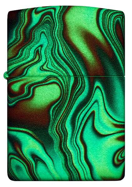 Зажигалка ZIPPO Swirl с покрытием Glow In The Dark Green, латунь/сталь, разноцветная, 38x13x57 мм 48612 Zippo, Артикул: 48612 фото №1