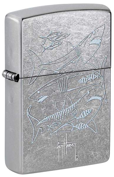 Зажигалка ZIPPO Guy Harvey с покрытием Street Chrome, латунь/сталь, серебристая, 38x13x57 мм 48595 Zippo, Артикул: 48595 фото №1