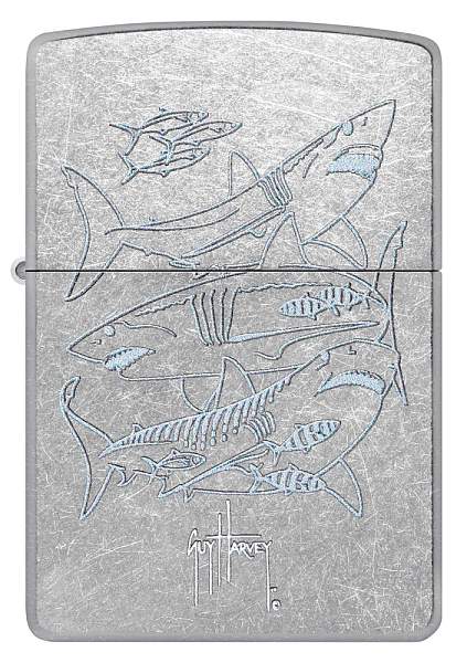 Зажигалка ZIPPO Guy Harvey с покрытием Street Chrome, латунь/сталь, серебристая, 38x13x57 мм 48595 Zippo, Артикул: 48595 фото №1