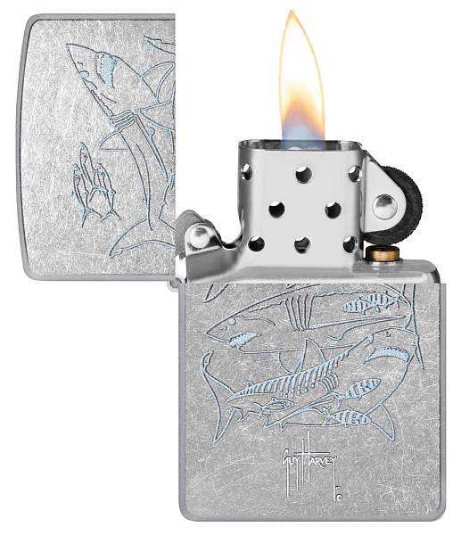 Зажигалка ZIPPO Guy Harvey с покрытием Street Chrome, латунь/сталь, серебристая, 38x13x57 мм 48595 Zippo, Артикул: 48595 фото №1