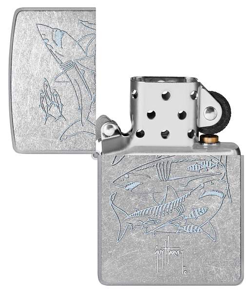 Зажигалка ZIPPO Guy Harvey с покрытием Street Chrome, латунь/сталь, серебристая, 38x13x57 мм 48595 Zippo, Артикул: 48595 фото №1