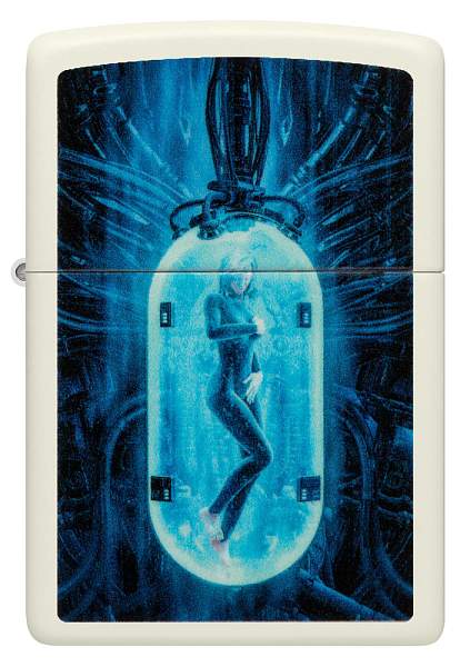 Зажигалка ZIPPO Woman in Tube с покрытием Glow In The Dark Green, латунь/сталь, белая, 38x13x57 мм 48520 Zippo, Артикул: 48520 фото №1