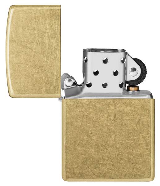 Зажигалка ZIPPO Classic с покрытием Street Brass, латунь/сталь, золотистая, 38x13x57 мм 48267 Zippo, Артикул: 48267 фото №1