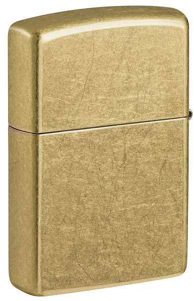Зажигалка ZIPPO Classic с покрытием Street Brass, латунь/сталь, золотистая, 38x13x57 мм 48267 Zippo, Артикул: 48267 фото №1