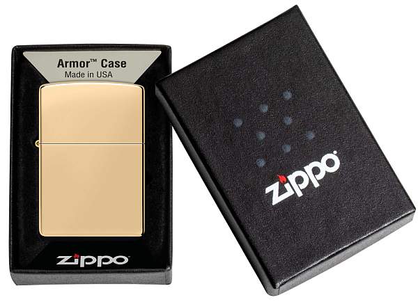 Зажигалка ZIPPO Armor® с покрытием High Polish Brass, латунь/сталь, золотистая, 38x13x57 мм 169 Zippo, Артикул: 169 фото №1
