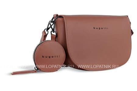 сумка наплечная женская bugatti almata, с кошельком, абрикосовая, полиуретан, 27х6х18,5 см 49665828 BUGATTI