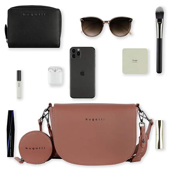 Сумка наплечная женская BUGATTI Almata, с кошельком, абрикосовая, полиуретан, 27х6х18,5 см 49665828 BUGATTI, Артикул: 49665828 фото №1