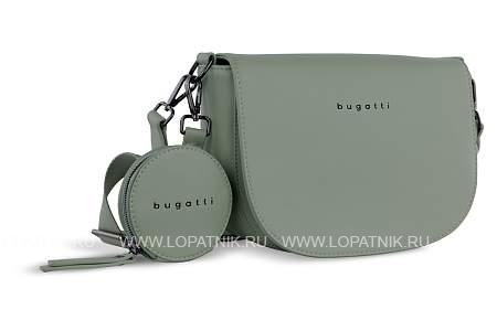 сумка наплечная женская bugatti almata, с кошельком, мятная, полиуретан, 27х6х18,5 см 49665857 BUGATTI