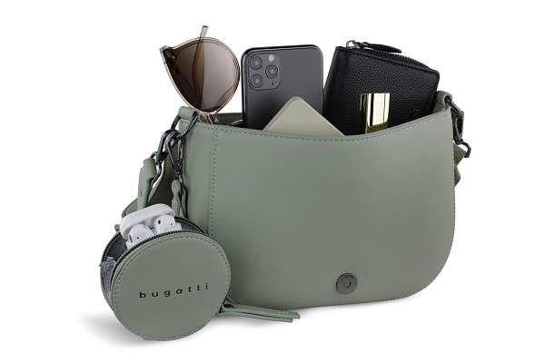 Сумка наплечная женская BUGATTI Almata, с кошельком, мятная, полиуретан, 27х6х18,5 см 49665857 BUGATTI, Артикул: 49665857 фото №1