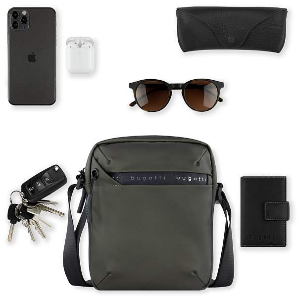 Сумка наплечная BUGATTI Blanc, оливковая, тарпаулин/полиэстер, 17х4,5х21 см 49660284 BUGATTI, Артикул: 49660284 фото №1