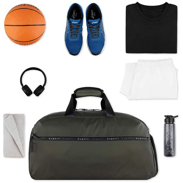 Сумка спортивная BUGATTI Blanc, оливковая, тарпаулин/полиэстер, 52х26х27,5 см 49660384 BUGATTI, Артикул: 49660384 фото №1