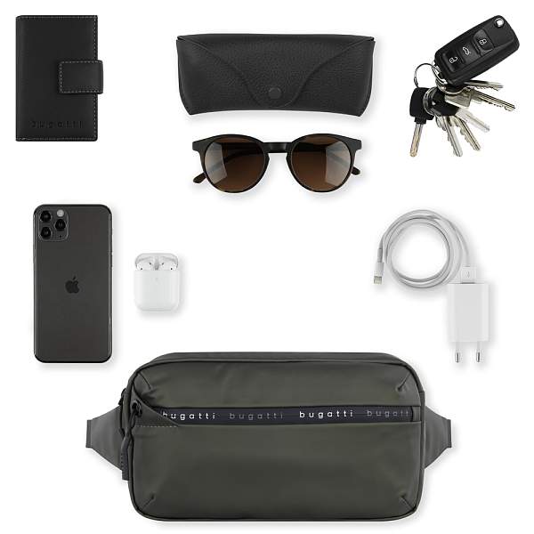 Сумка на пояс BUGATTI Blanc, оливковая, тарпаулин/полиэстер, 26х5,5х13,5 см 49660484 BUGATTI, Артикул: 49660484 фото №1