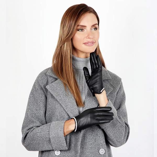 15.12-1 black FABRETTI Перчатки жен. нат. кожа (размер 7.5) Fabretti, Артикул: 15.12-1 black фото №1