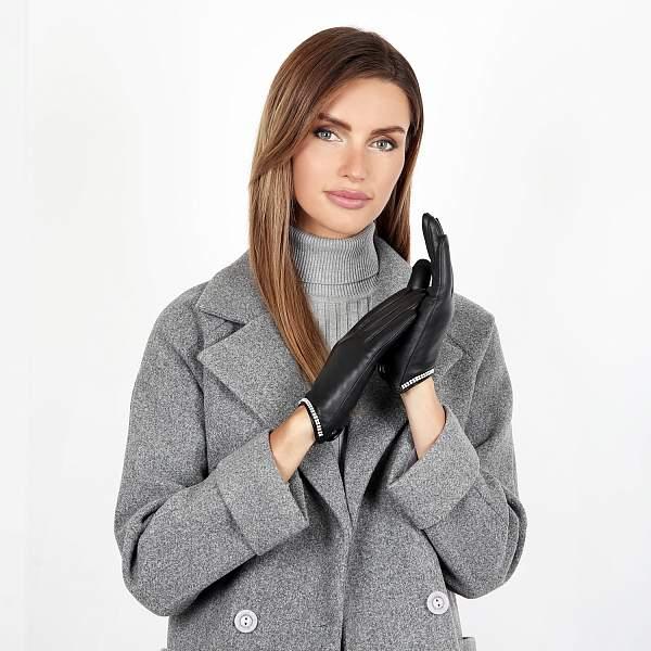 15.12-1 black FABRETTI Перчатки жен. нат. кожа (размер 7.5) Fabretti, Артикул: 15.12-1 black фото №1