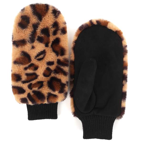 JIF19-L1 FABRETTI Рукавицы жен. искусственный мех 100%полиэстер, 90% полиэстер/10% эластан Fabretti, Артикул: JIF19-L1 фото №1