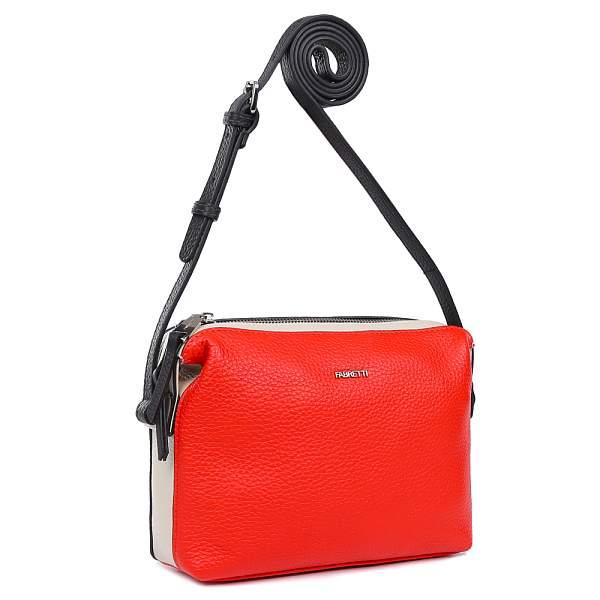 16016C1-W2-353/112 red/beige FABRETTI Сумка жен. нат. кожа Fabretti, Артикул: 16016C1-W2-353/112 red/beige фото №1