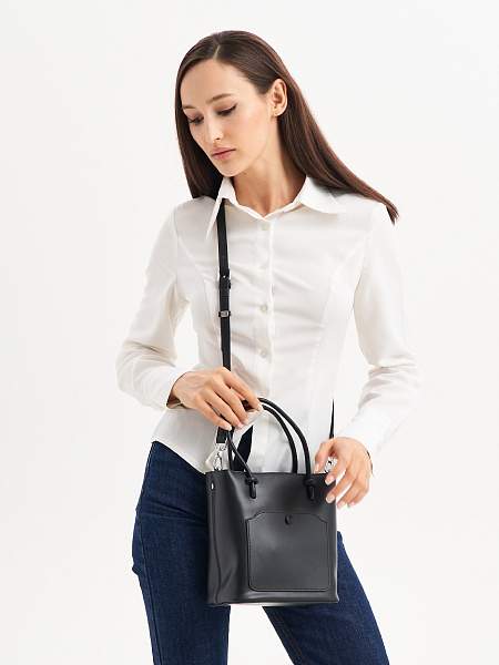 JS-8130-04 черная сумка женская (кожа) Jane's Story Jane's Story, Артикул: JS-8130-04 фото №1