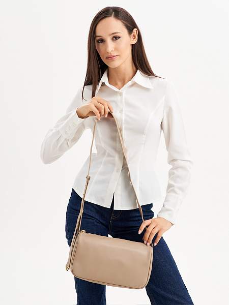 JS-3559-61 бежевая сумка женская (кожа) Jane's Story Jane's Story, Артикул: JS-3559-61 фото №1