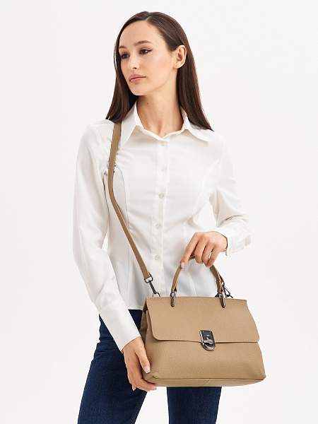 JS-8627-61 бежевая сумка женская (кожа) Jane's Story Jane's Story, Артикул: JS-8627-61 фото №1