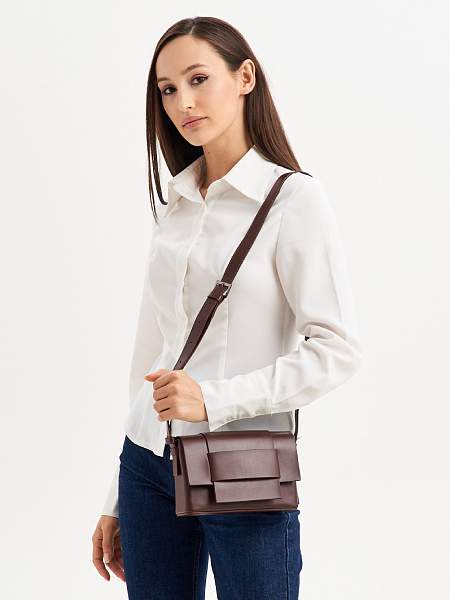 JS-2088-09 коричневая сумка женская (кожа) Jane's Story Jane's Story, Артикул: JS-2088-09 фото №1