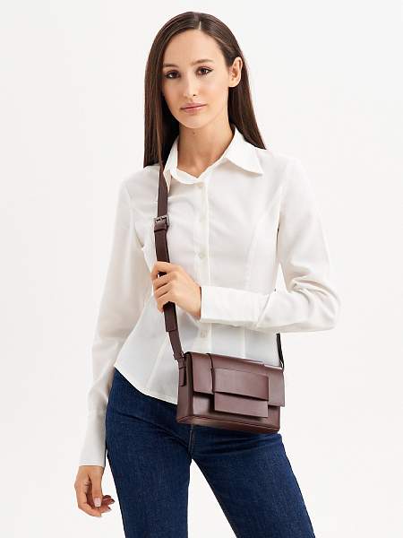 JS-2088-09 коричневая сумка женская (кожа) Jane's Story Jane's Story, Артикул: JS-2088-09 фото №1