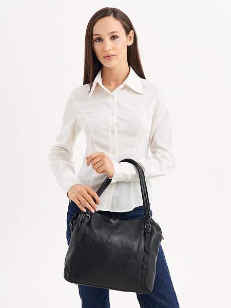 JS-1923-04 черная сумка женская (кожа) Jane's Story Jane's Story, Артикул: JS-1923-04 фото №1