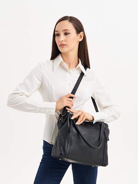 JS-1923-04 черная сумка женская (кожа) Jane's Story Jane's Story, Артикул: JS-1923-04 фото №1
