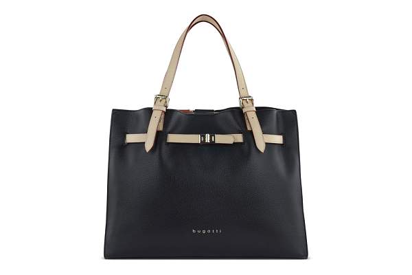 Сумка наплечная женская BUGATTI Ella, черная, полиуретан, 37,5х13,5х28 см 49663901 BUGATTI, Артикул: 49663901 фото №1