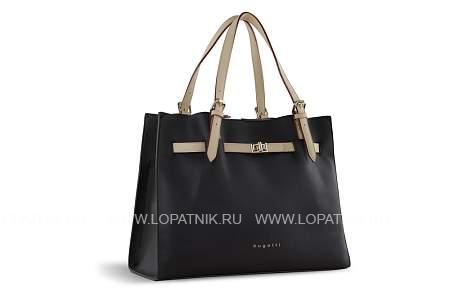 сумка наплечная женская bugatti ella, темно-коричневая, полиуретан, 37,5х13,5х28 см 49663902 BUGATTI