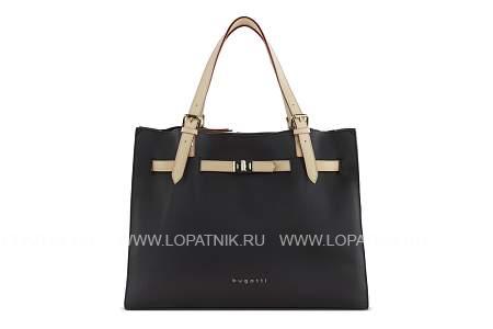 сумка наплечная женская bugatti ella, темно-коричневая, полиуретан, 37,5х13,5х28 см 49663902 BUGATTI
