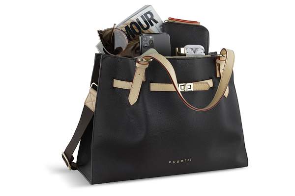 Сумка наплечная женская BUGATTI Ella, темно-коричневая, полиуретан, 37,5х13,5х28 см 49663902 BUGATTI, Артикул: 49663902 фото №1