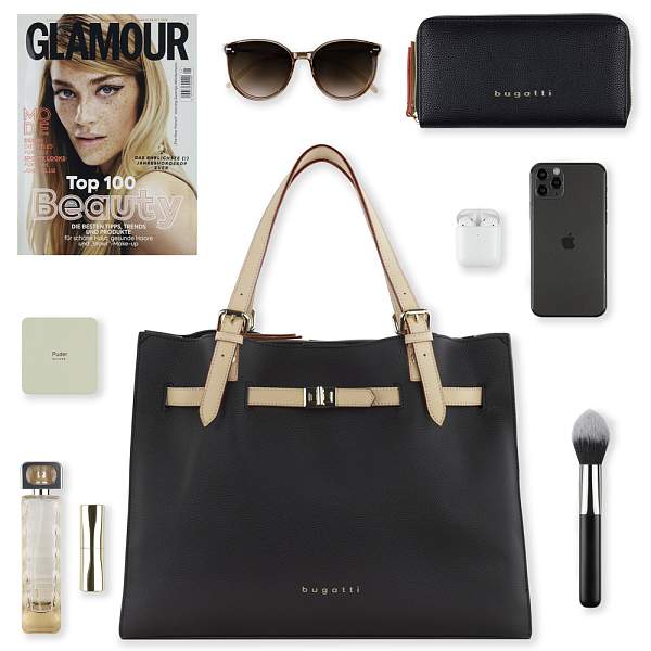 Сумка наплечная женская BUGATTI Ella, темно-коричневая, полиуретан, 37,5х13,5х28 см 49663902 BUGATTI, Артикул: 49663902 фото №1