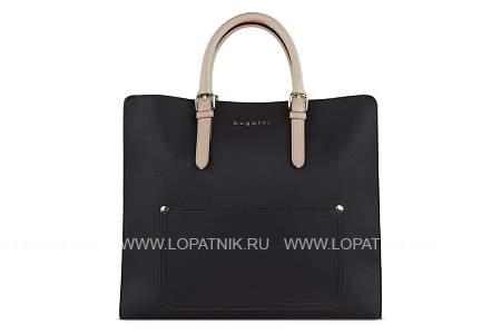 сумка-шоппер bugatti ella, темно-коричневая, полиуретан, 37х12х31 см 49664002 BUGATTI