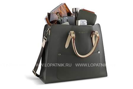 сумка-шоппер bugatti ella, оливковая, полиуретан, 37х12х31 см 49664084 BUGATTI