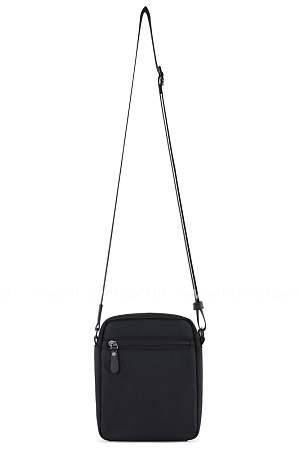 сумка наплечная мужская bugatti nero, чёрная, нейлон 1680d/кожа, 17х5х21 см 49640601 BUGATTI