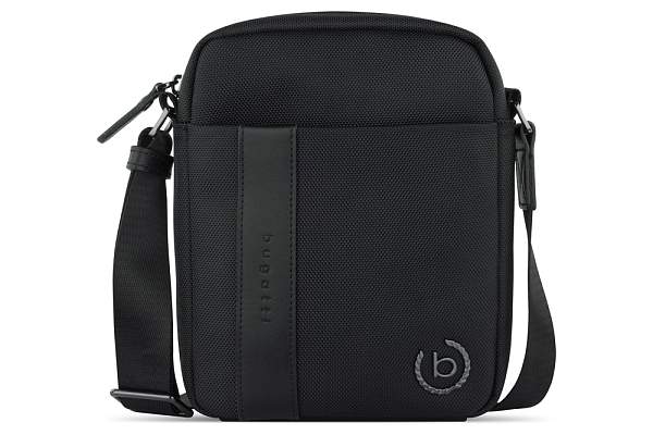 Сумка наплечная мужская BUGATTI Nero, чёрная, нейлон 1680D/кожа, 17х5х21 см 49640601 BUGATTI, Артикул: 49640601 фото №1