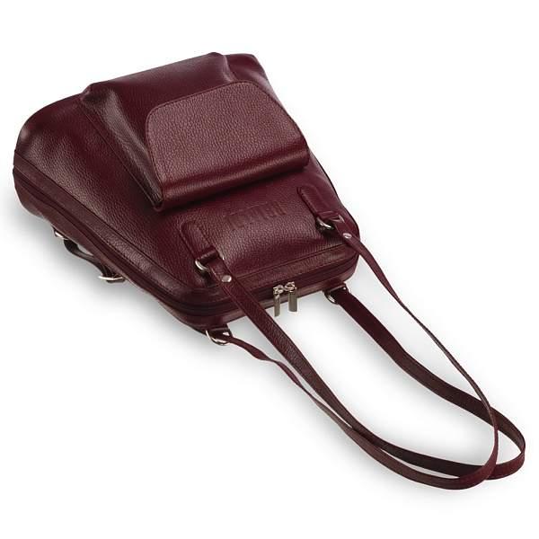 Женская сумка-рюкзак трапециевидной формы BRIALDI Beatrice (Биатрис) relief cherry BR17459PM Бордовый Brialdi, Артикул: BR17459PM фото №1