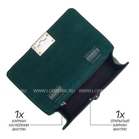 элегантная сумочка-клатч brialdi paola (паола) relief green br46900qr зеленый Brialdi