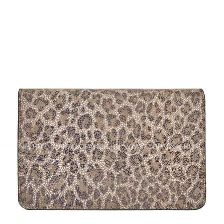 элегантная сумочка-клатч brialdi paola (паола) velour leopard br46901ex коричневый Brialdi