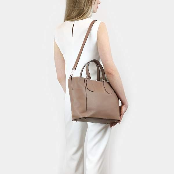 Мягкая женская сумка среднего размера BRIALDI Olivia (Оливия) relief beige BR47269CR Бежевый Brialdi, Артикул: BR47269CR фото №1