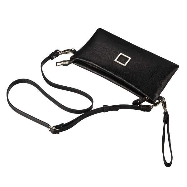 Женская сумочка-клатч 3-в-1 классической формы BRIALDI Coco (Коко) relief black BR54339VC Черный Brialdi, Артикул: BR54339VC фото №1