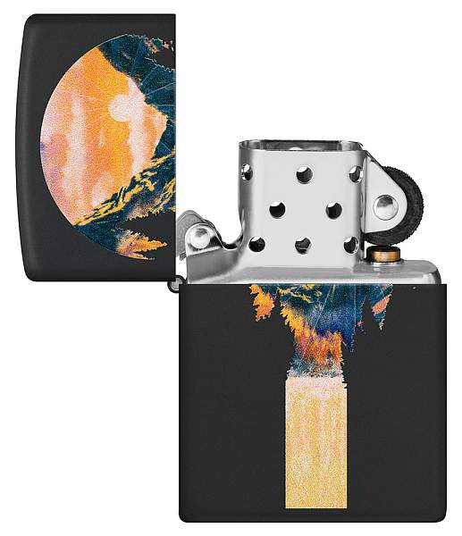 Зажигалка ZIPPO Mountain Waterfall с покрытием Black Light, латунь/сталь, черная,матовая 38x13x57 мм 48676 Zippo, Артикул: 48676 фото №1