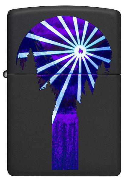 Зажигалка ZIPPO Mountain Waterfall с покрытием Black Light, латунь/сталь, черная,матовая 38x13x57 мм 48676 Zippo, Артикул: 48676 фото №1