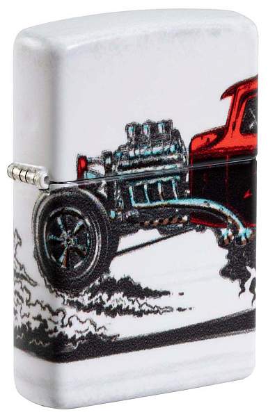 Зажигалка ZIPPO Hot Rod Design с покрытием 540 Matte, латунь/сталь, белая, матовая, 38x13x57 мм 48660 Zippo, Артикул: 48660 фото №1