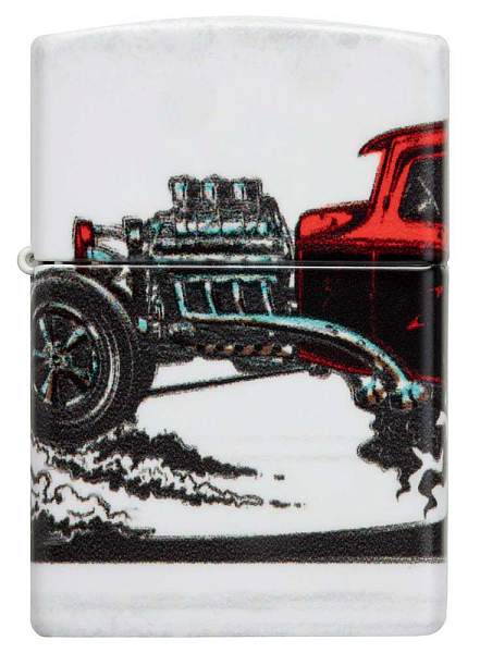Зажигалка ZIPPO Hot Rod Design с покрытием 540 Matte, латунь/сталь, белая, матовая, 38x13x57 мм 48660 Zippo, Артикул: 48660 фото №1