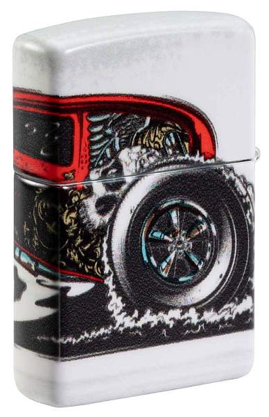 Зажигалка ZIPPO Hot Rod Design с покрытием 540 Matte, латунь/сталь, белая, матовая, 38x13x57 мм 48660 Zippo, Артикул: 48660 фото №1